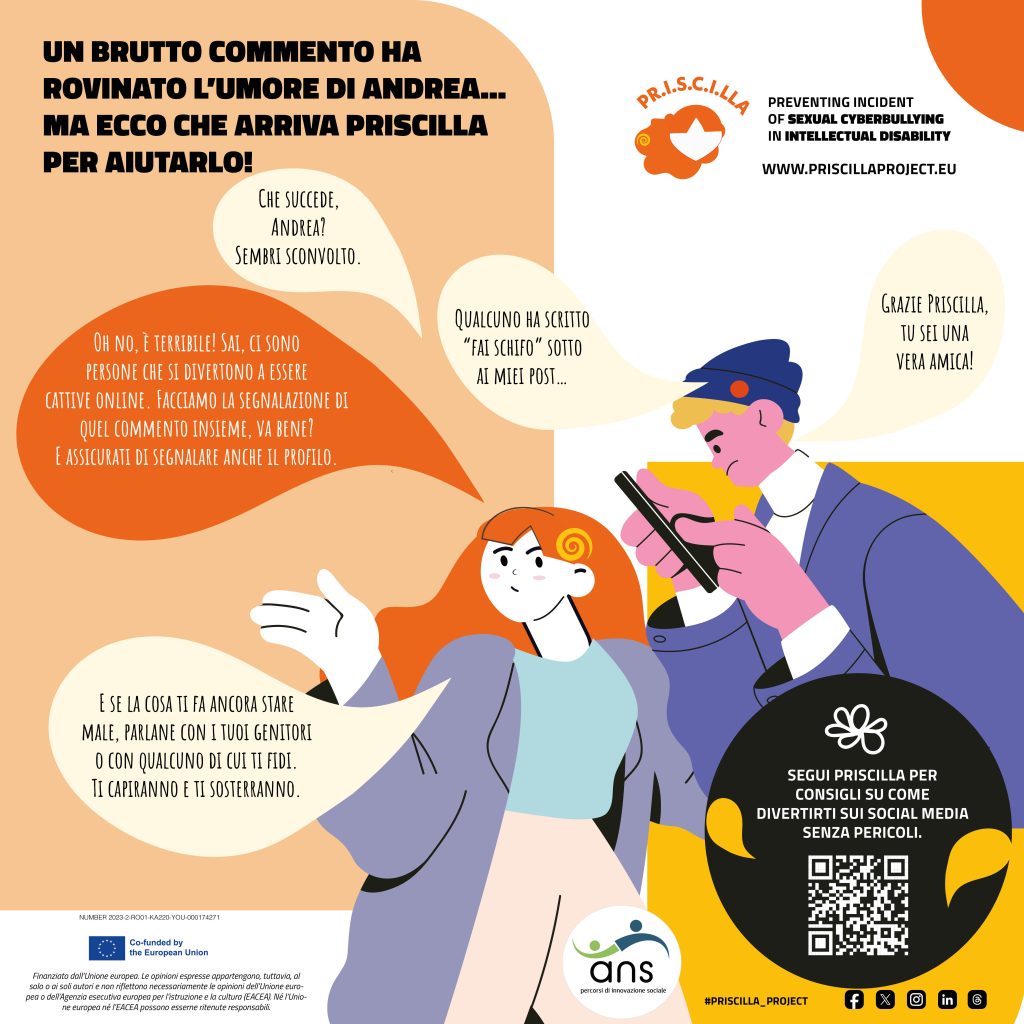 Anziani e non solo è stato il promotore ed è partner italiano del progetto europeo PR.I.S.C.I.LLA. Il progetto nasce per rispondere a un crescente bisogno di inclusione digitale tra i giovani con disabilità intellettiva.