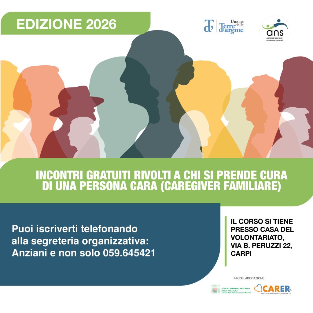 Prende il via l’Edizione 2026 degli incontri gratuiti per caregiver familiari, un percorso formativo pensato per offrire informazioni pratiche, strumenti concreti e uno spazio di confronto con esperti e altri caregiver. Dal 5 marzo al 23 aprile 2026 a Carpi, ogni giovedì, ore 20.30 – 22.30.